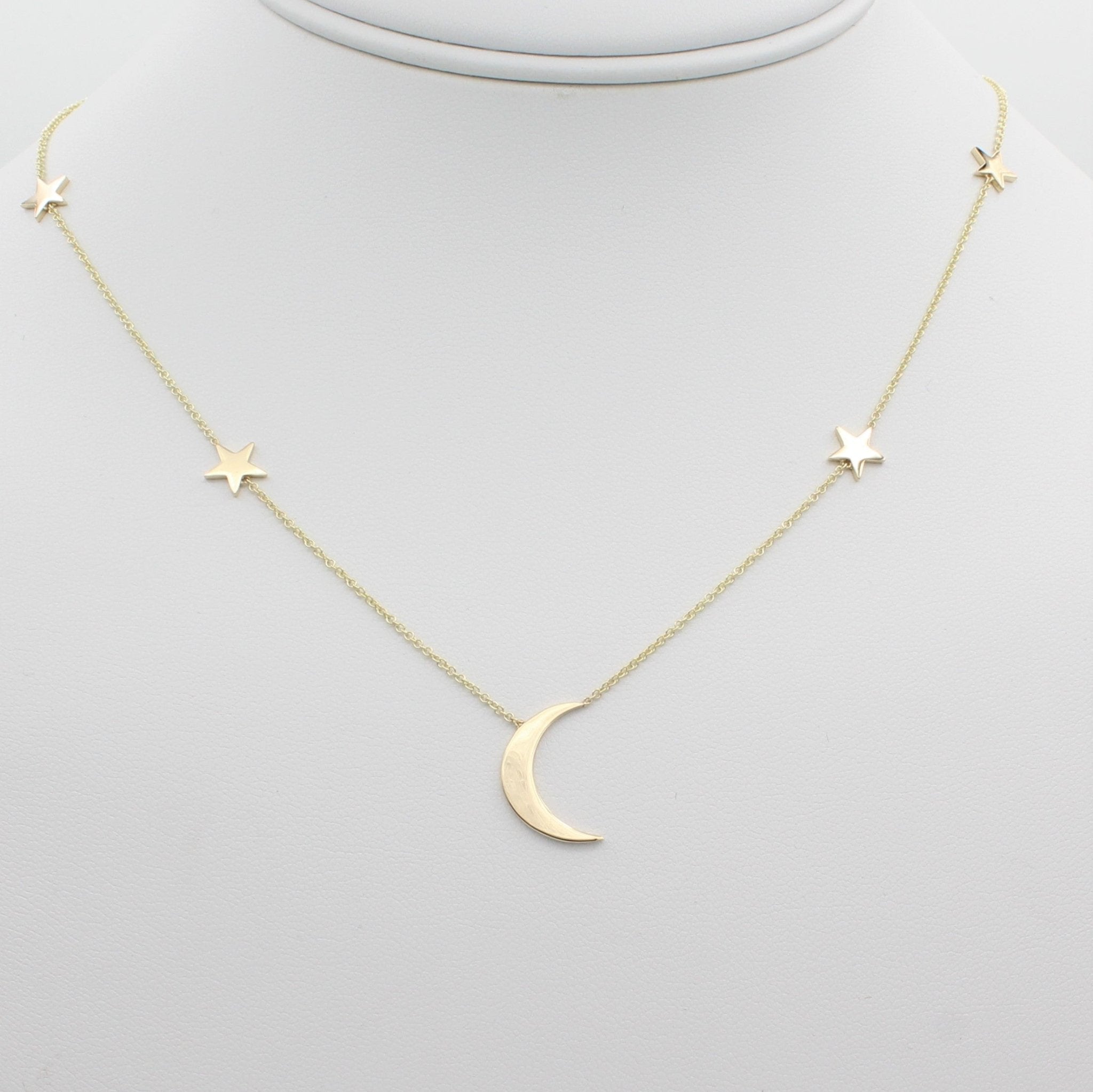 14k Gold Shoot for the Moon Station Necklace - Starflower Design