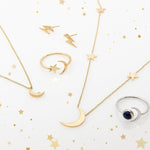 14k Gold Shoot for the Moon Station Necklace - Starflower Design