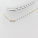 14k Gold Zig - Zag Diamond Bar Necklace - Starflower Design