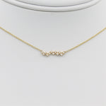 14k Gold Zig - Zag Diamond Bar Necklace - Starflower Design