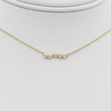 14k Gold Zig - Zag Diamond Bar Necklace - Starflower Design