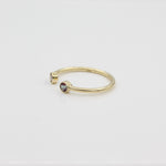 14k Green & Purple Mystic Topaz Open Ring - Starflower Design