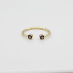 14k Green & Purple Mystic Topaz Open Ring - Starflower Design