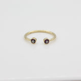 14k Green & Purple Mystic Topaz Open Ring - Starflower Design