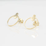 14k Open Circle Front Facing Hoop Stud Earrings - Starflower Design