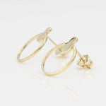 14k Open Circle Front Facing Hoop Stud Earrings - Starflower Design