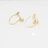 14k Open Circle Front Facing Hoop Stud Earrings - Starflower Design