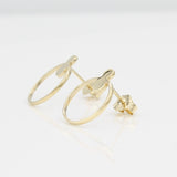 14k Open Circle Front Facing Hoop Stud Earrings - Starflower Design