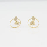 14k Open Circle Front Facing Hoop Stud Earrings - Starflower Design
