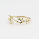 14k Perfectly Perched Diamond Branch Ring - Starflower Design