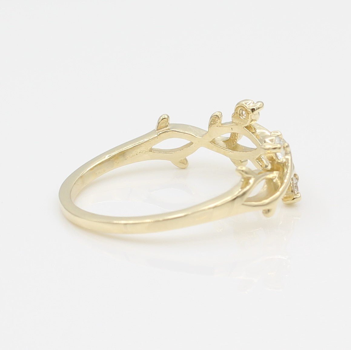 14k Perfectly Perched Diamond Branch Ring - Starflower Design