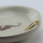 14k Petite Hexagon Stackable Diamond Ring - Starflower Design