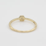14k Petite Hexagon Stackable Diamond Ring - Starflower Design