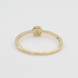 14k Petite Hexagon Stackable Diamond Ring - Starflower Design