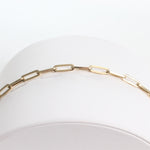 14k Retro Elongated Link Paperclip Large Link Bracelet - Starflower Design