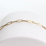14k Retro Elongated Link Paperclip Large Link Bracelet - Starflower Design