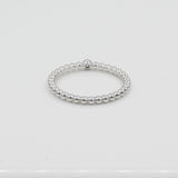 14k Single Bezel - Set Diamond Beaded Ring - Starflower Design