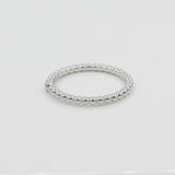 14k Single Bezel - Set Diamond Beaded Ring - Starflower Design