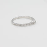 14k Single Bezel - Set Diamond Station Ring with Micro - Pave Band - Starflower Design