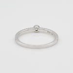 14k Single Bezel - Set Diamond Station Ring with Micro - Pave Band - Starflower Design