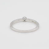 14k Single Bezel - Set Diamond Station Ring with Micro - Pave Band - Starflower Design