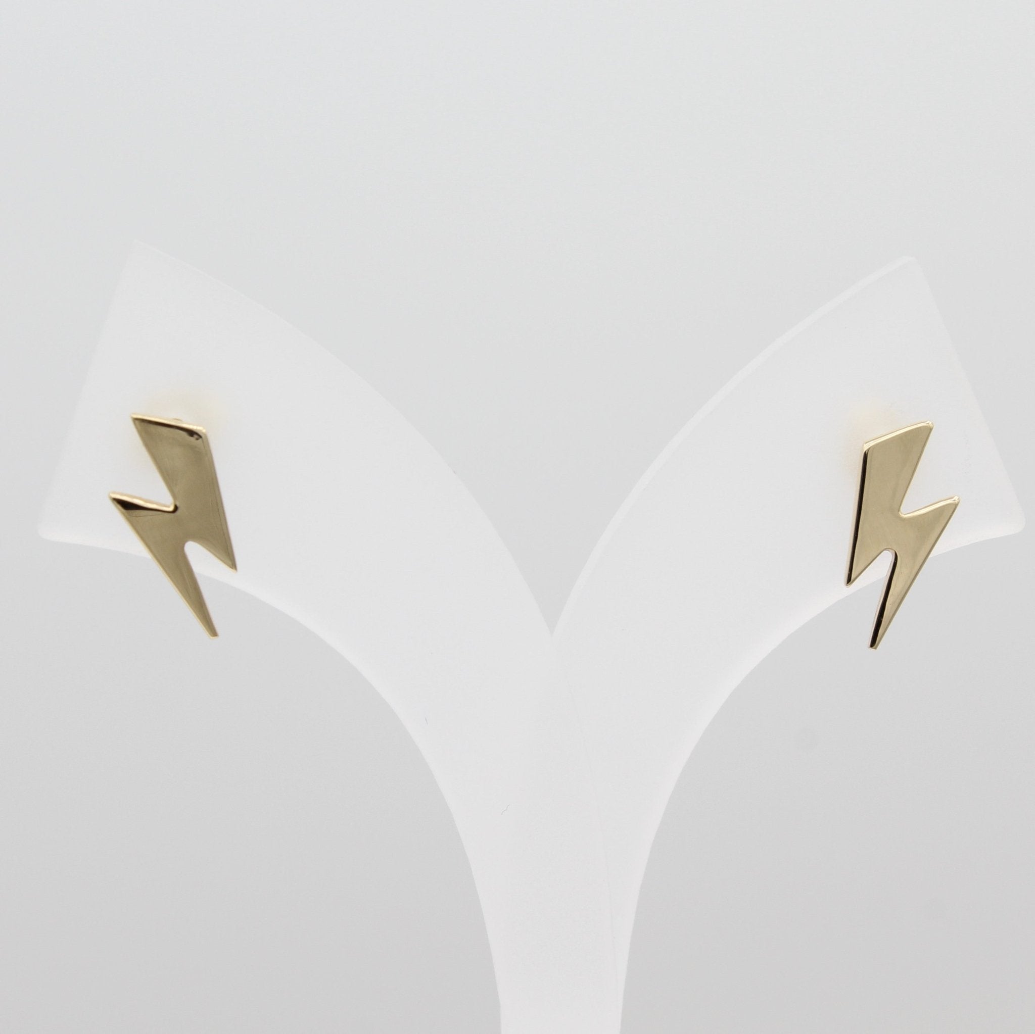 14k Striking Lightning Bolt Earrings - Starflower Design