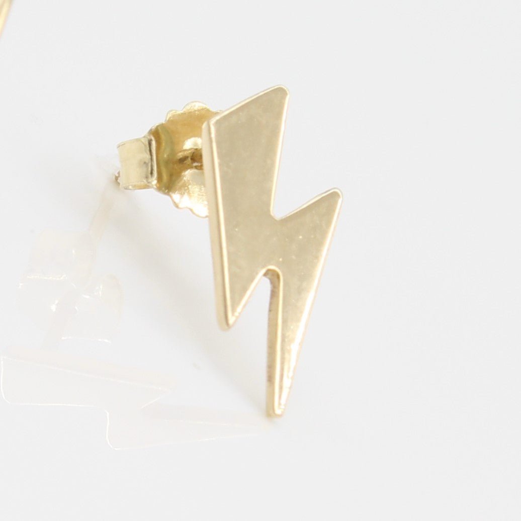 14k Striking Lightning Bolt Earrings - Starflower Design