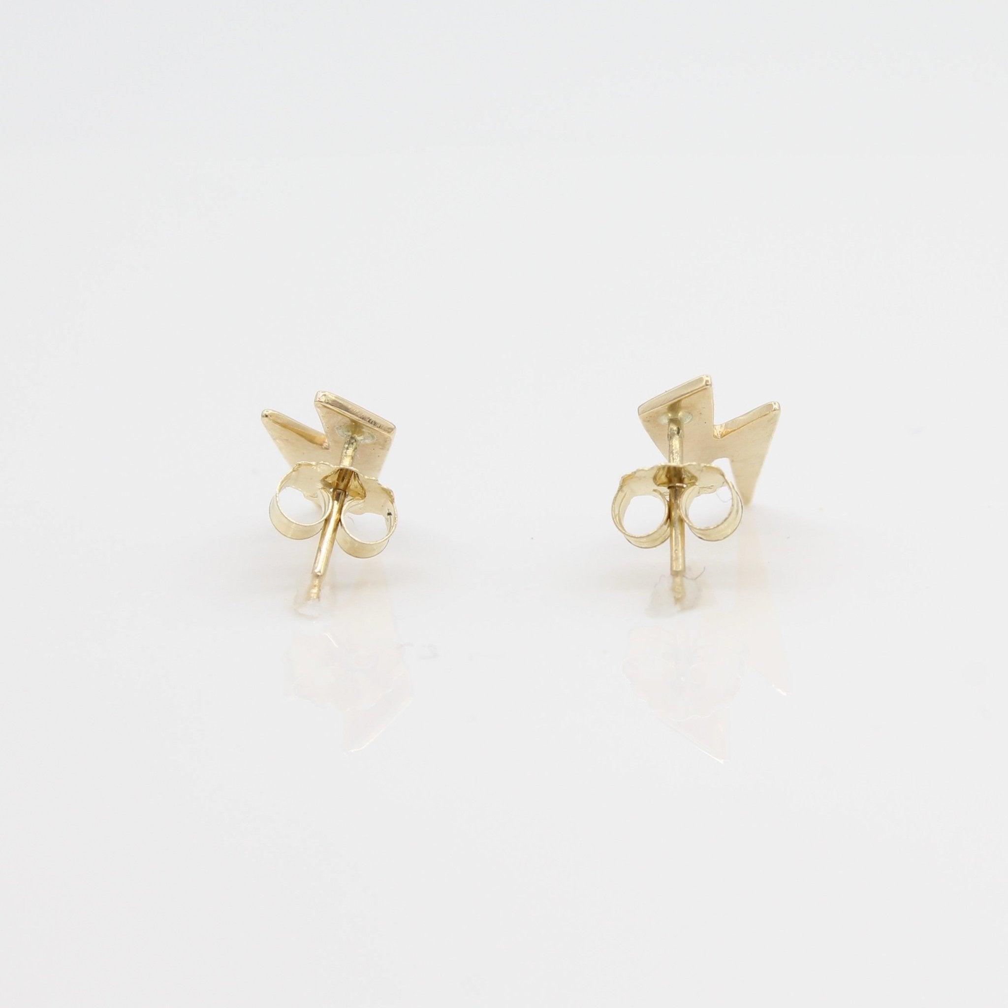 14k Striking Lightning Bolt Earrings - Starflower Design