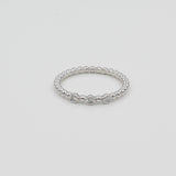 14k Triple Bezel - Set Diamond Beaded Ring - Starflower Design