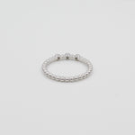 14k Triple Bezel - Set Diamond Beaded Ring - Starflower Design