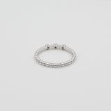 14k Triple Bezel - Set Diamond Beaded Ring - Starflower Design