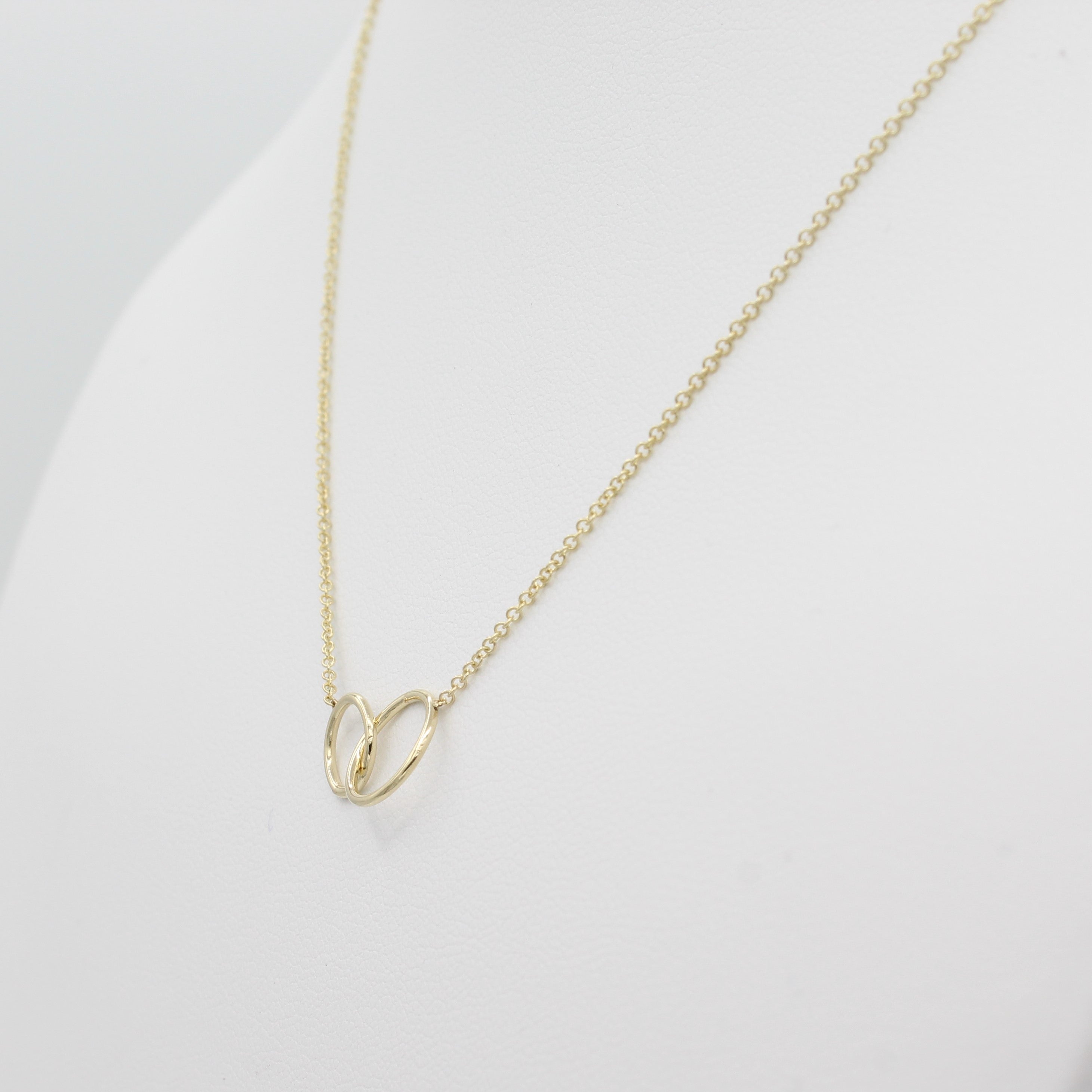 Dainty Linked Open Circle Necklaces, 14K Gold Filled or Sterling Silver