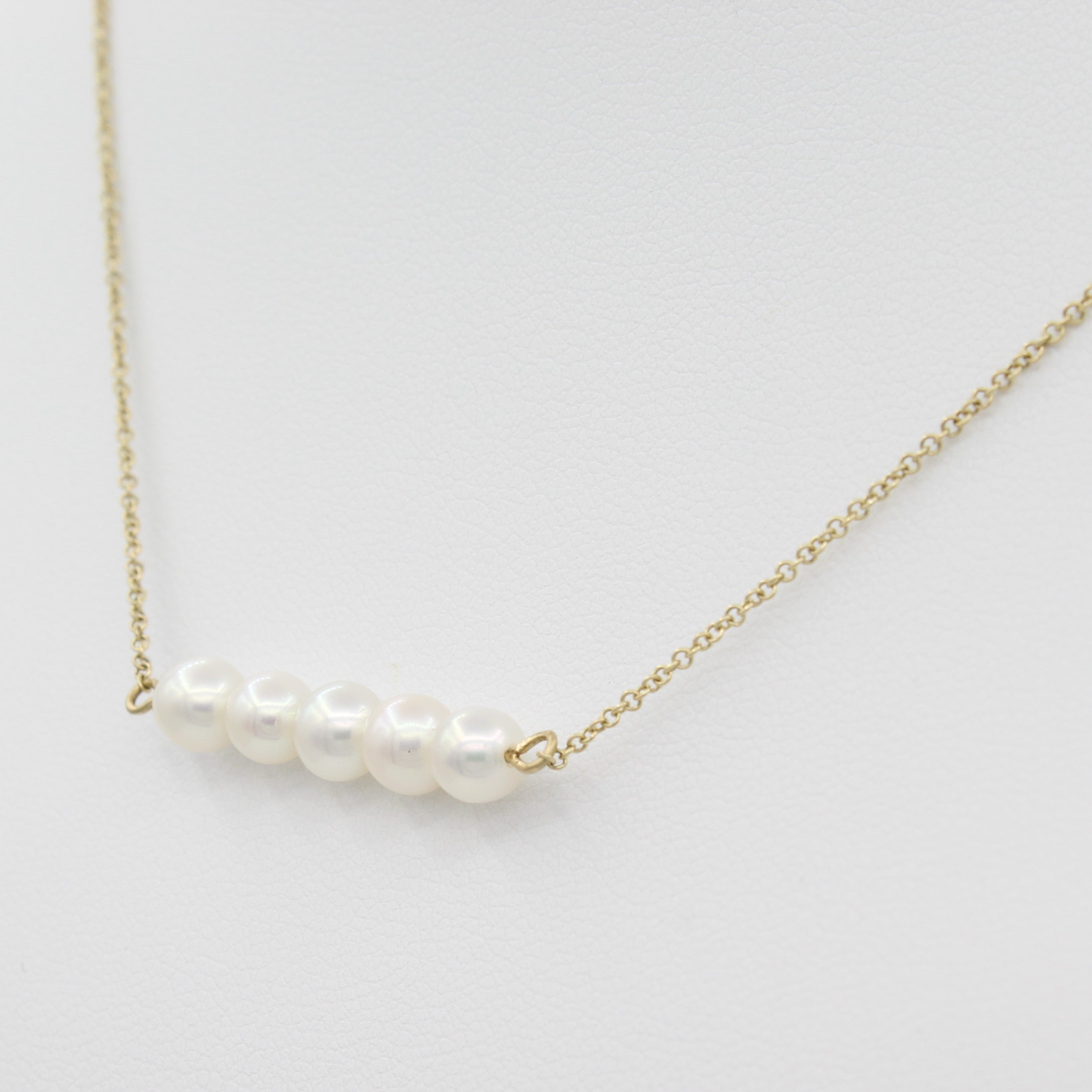 14k Cultured Freshwater Pearl Bar Necklace