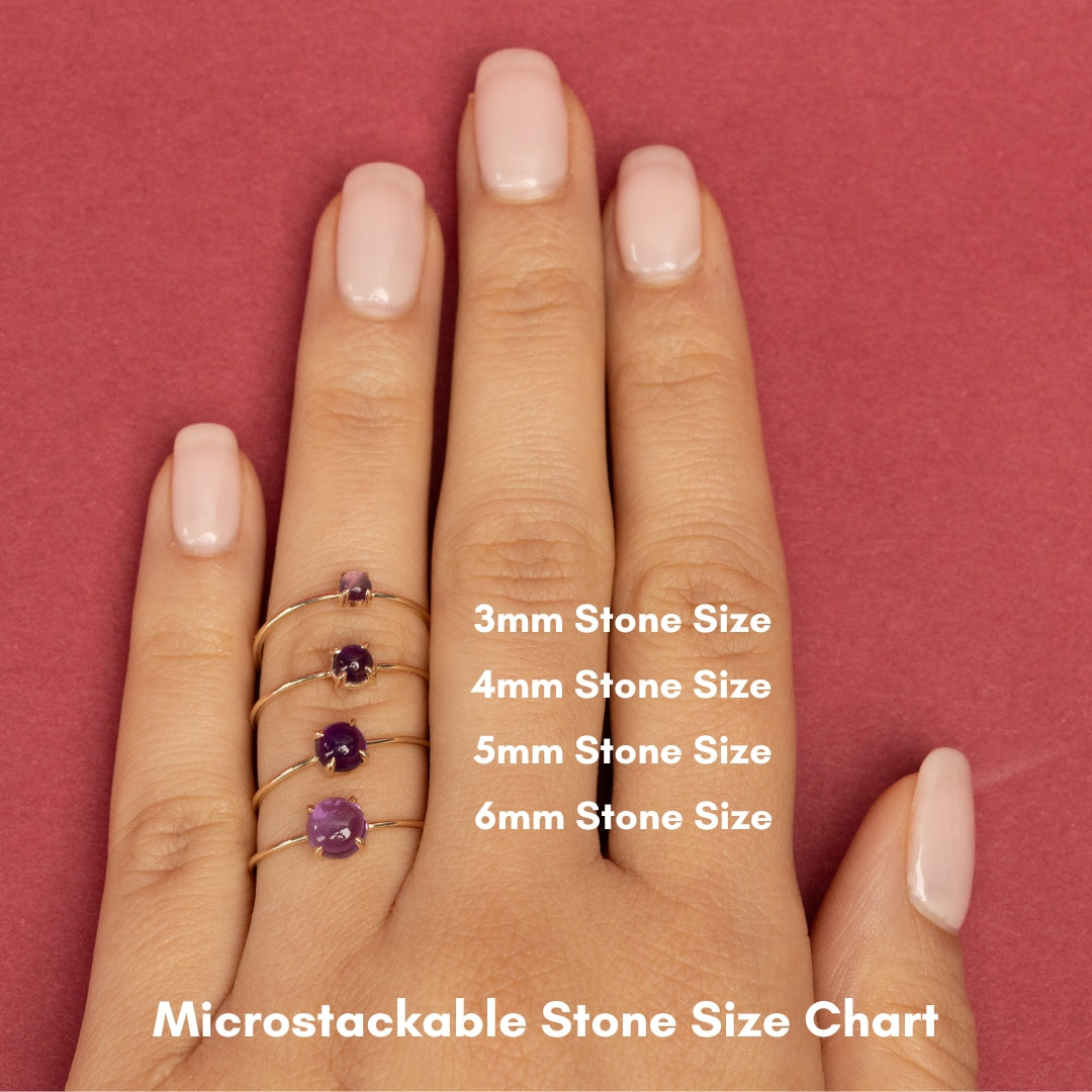 Microstackable Rings Stone Size Chart