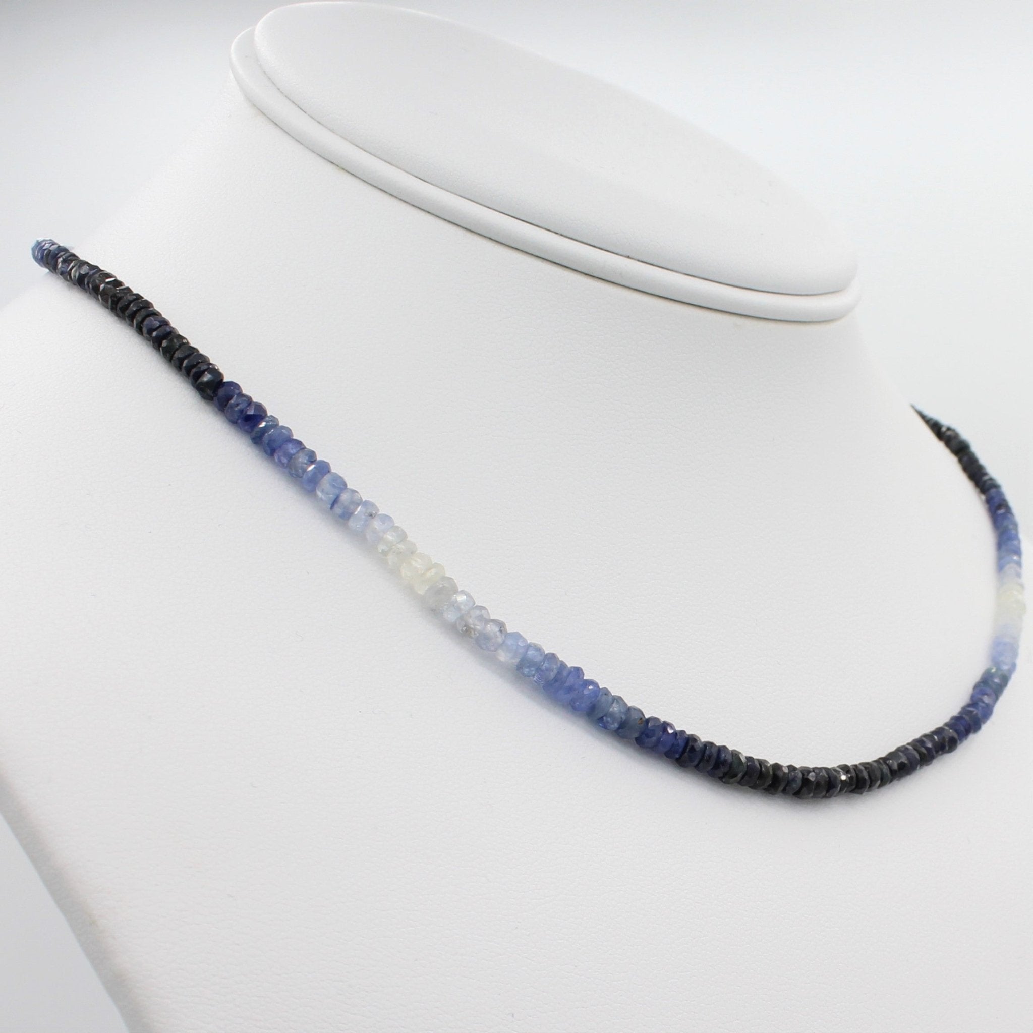 Beauty in Blue 40CT Adjustable Ombre Sapphire Choker Necklace - Starflower Design