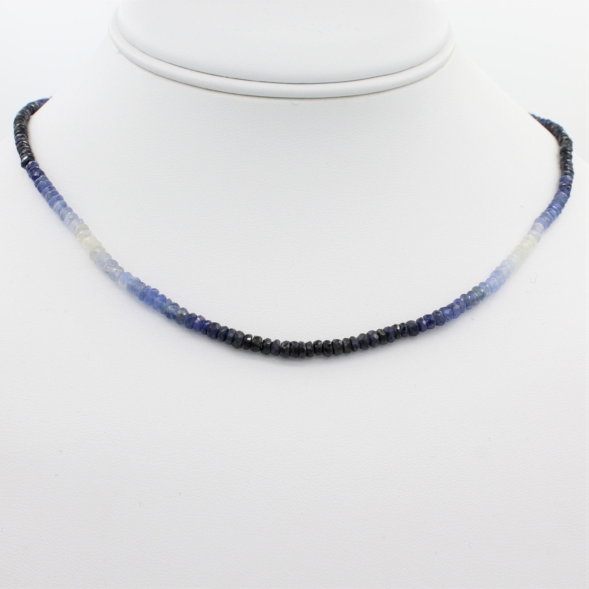 Beauty in Blue 40CT Adjustable Ombre Sapphire Choker Necklace - Starflower Design