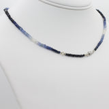 Beauty in Blue 40CT Adjustable Ombre Sapphire Choker Necklace - Starflower Design