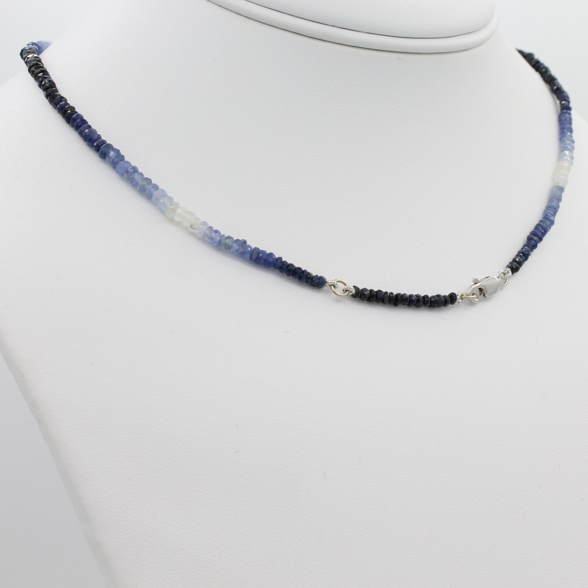 Beauty in Blue 40CT Adjustable Ombre Sapphire Choker Necklace - Starflower Design