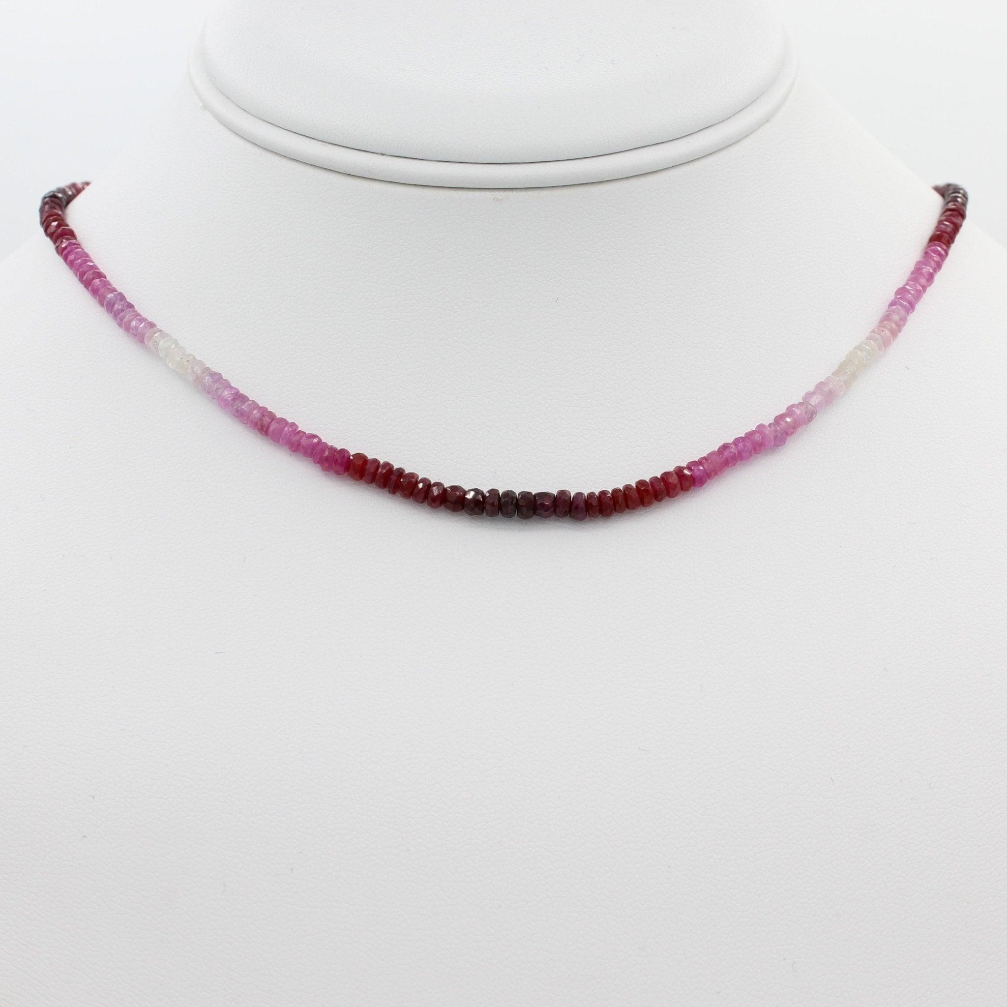 Radiant in Red 40CT Adjustable Ombre Ruby Choker Necklace - Starflower Design